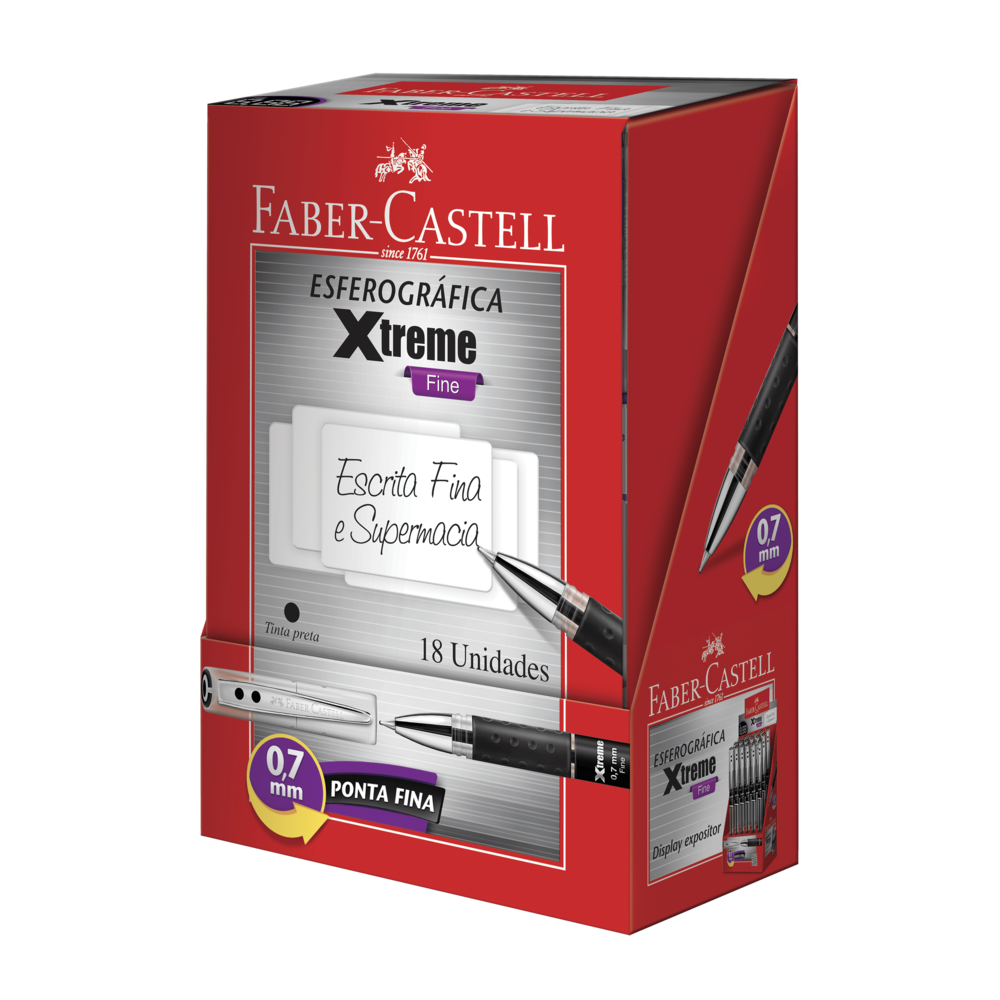 Caneta Esferogrfica Faber-Castell Xtreme 0.7 Preto (18 Unid/cada) - XT07/PR.