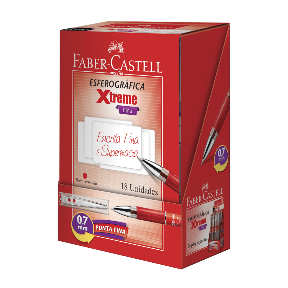 Caneta Esferogrfica Faber-Castell Xtreme 0.7 Vermelho (18 Unid/cada) - XT07/VM.