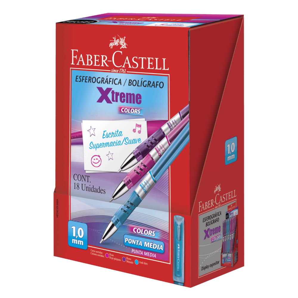 Caneta Esferogrfica Faber-Castell Xtreme Colors 1.0mm Mix (18 Unid/cada) - XT10/MIX