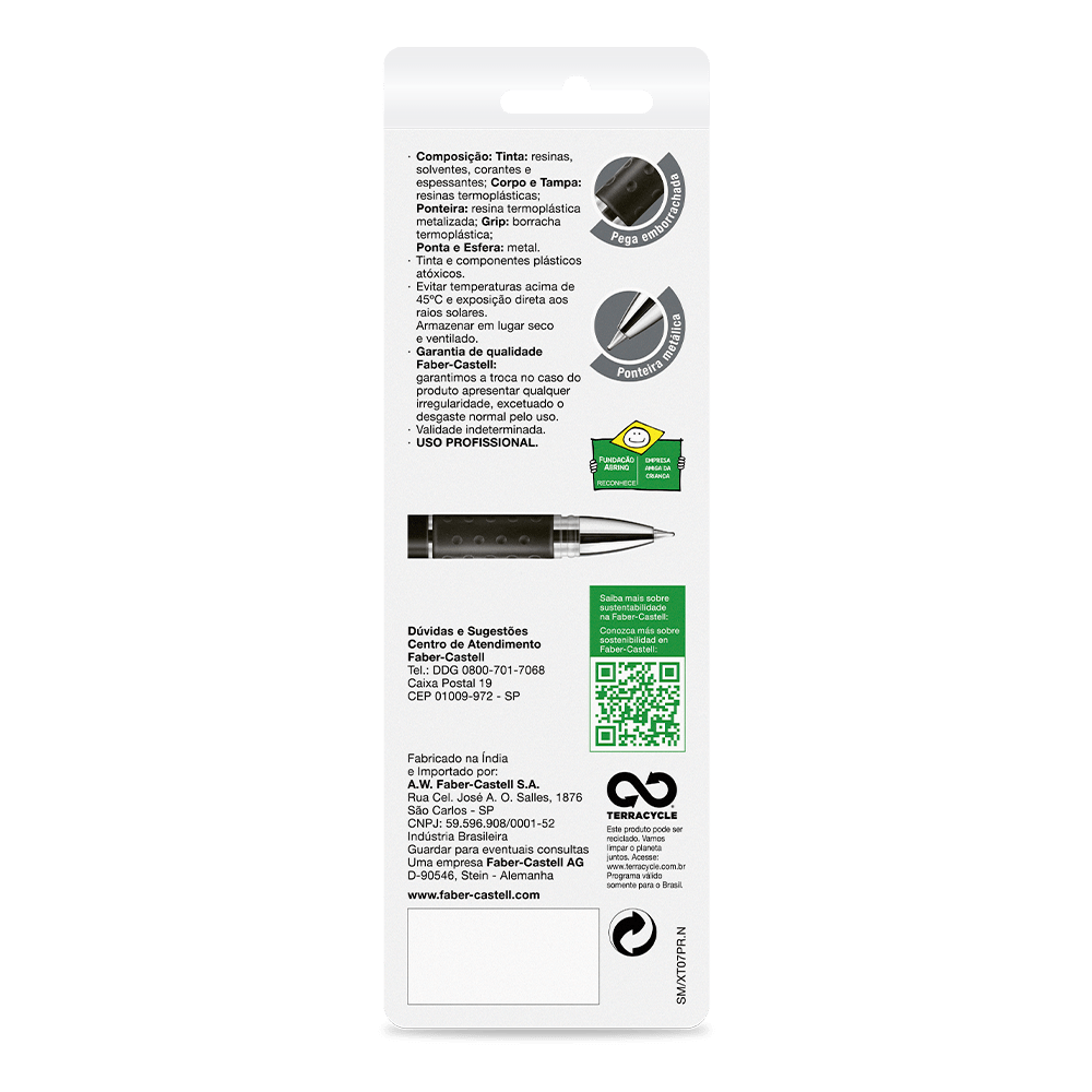 Caneta Esferogr�fica Xtreme 0.7 Preta (24 cartelas c/ 1 unid.) - SM/XT07PR.N