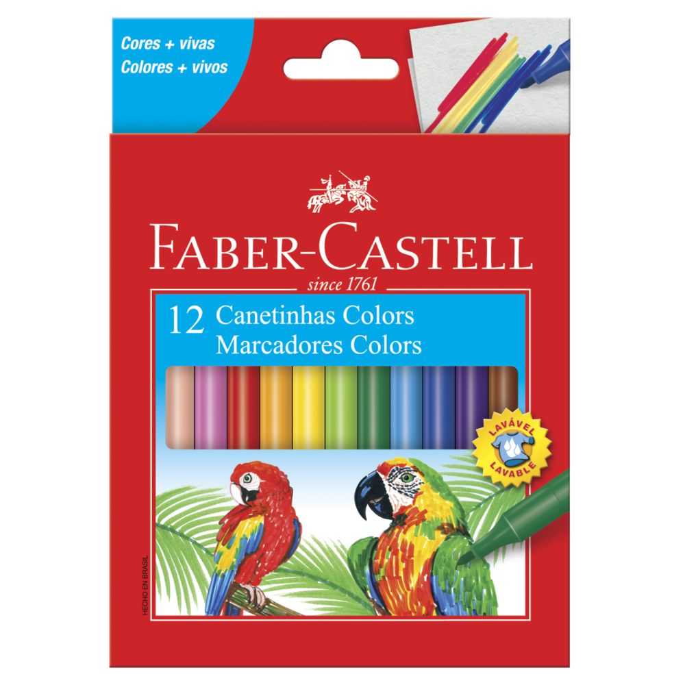 Canetinha Hidrogrfica Faber-Castell 12 Cores (12 Es/cada) - 15.0112CZF