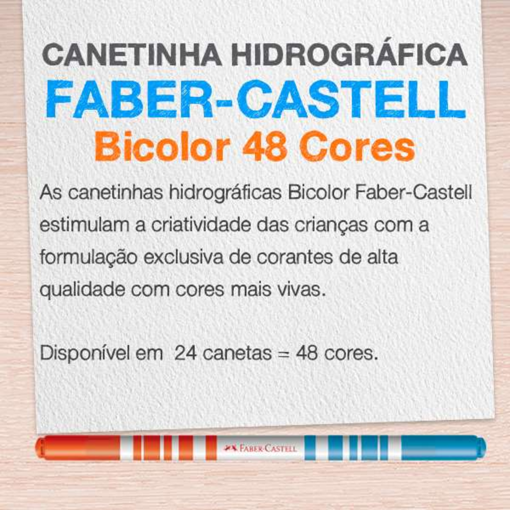 Canetinha Hidrogrfica Faber-Castell Bicolor 48 Cores (6 Es/cada) - 15.0624N
