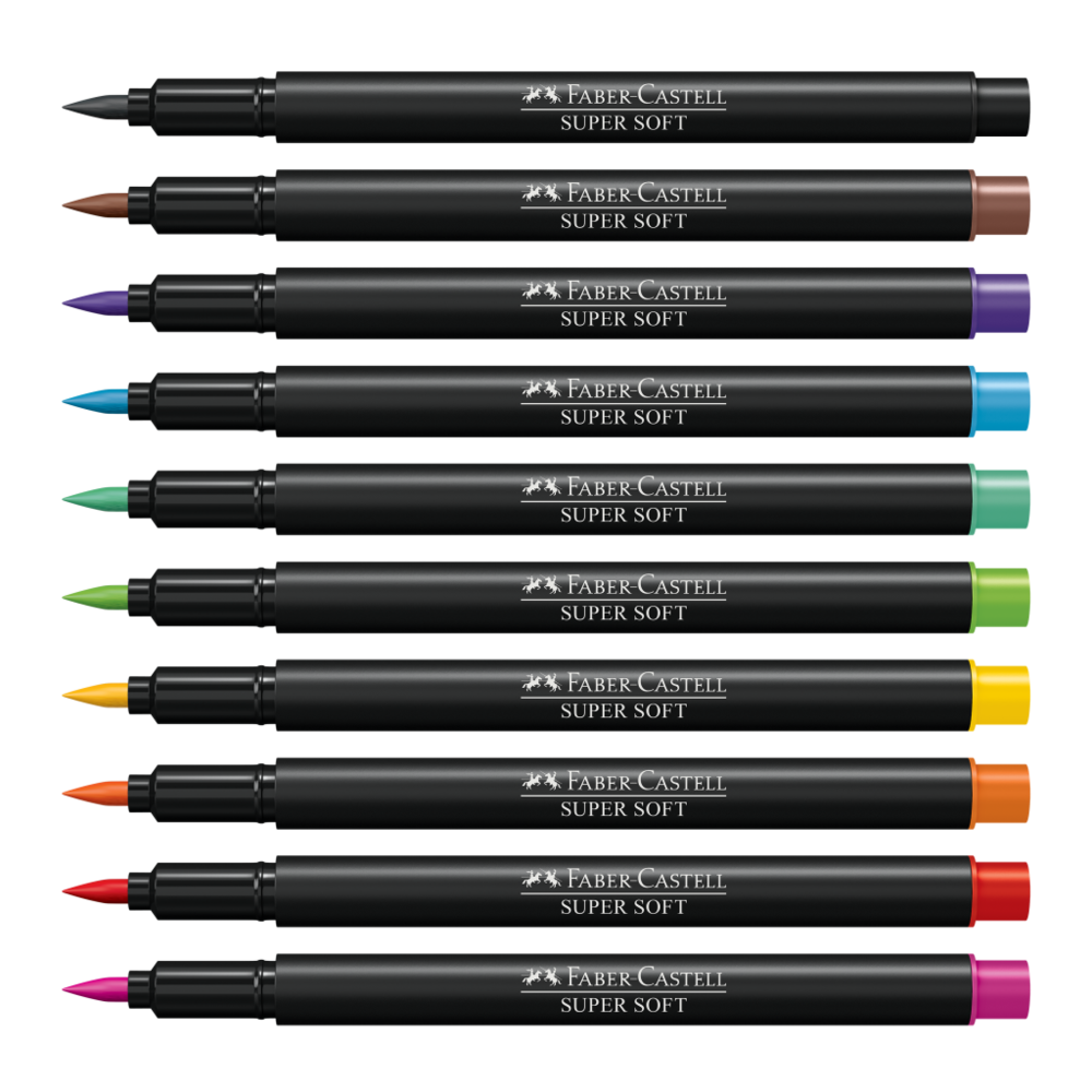 Canetinha Hidrogrfica Faber-Castell SuperSoft Brush Pen 10 Cores (6 Es/cada) - 15.0710SOFT