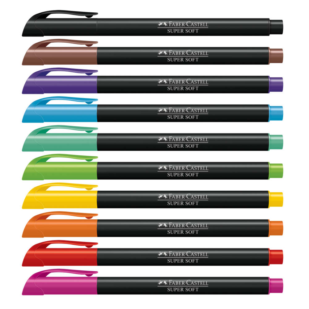 Canetinha Hidrogrfica Faber-Castell SuperSoft Brush Pen 10 Cores (6 Es/cada) - 15.0710SOFT