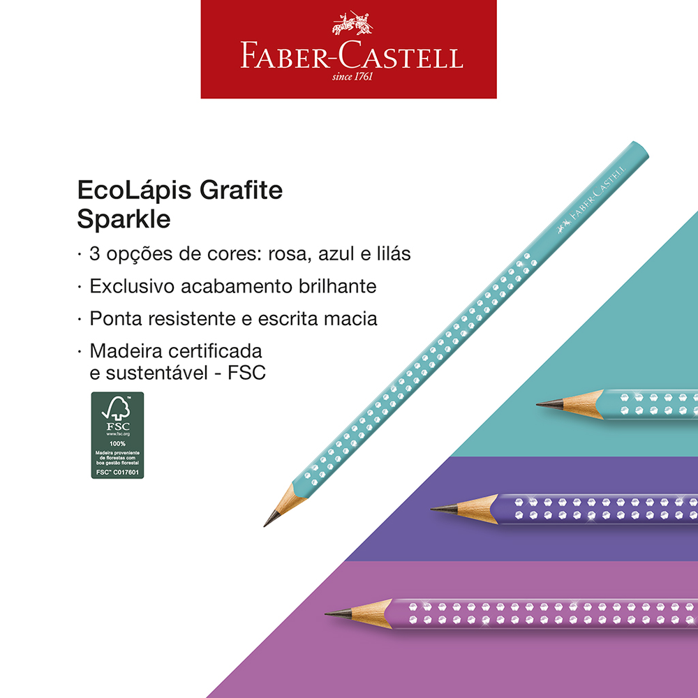 Ecolpis Grafite Sparkle Faber-Castell - Lils (6 unid/cada) - SPKLI