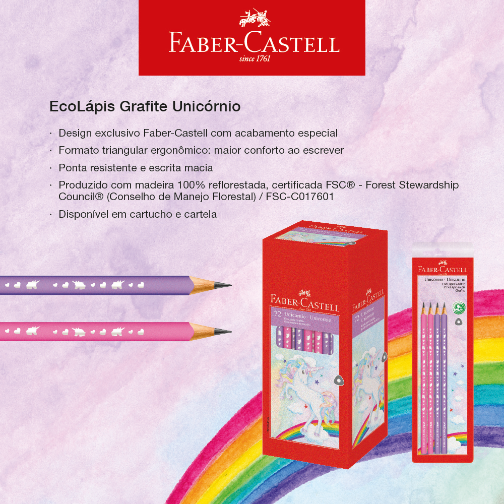 EcoL�pis Grafite Faber-Castell Unic�rnio (72 unidades/cada) - 935UNI