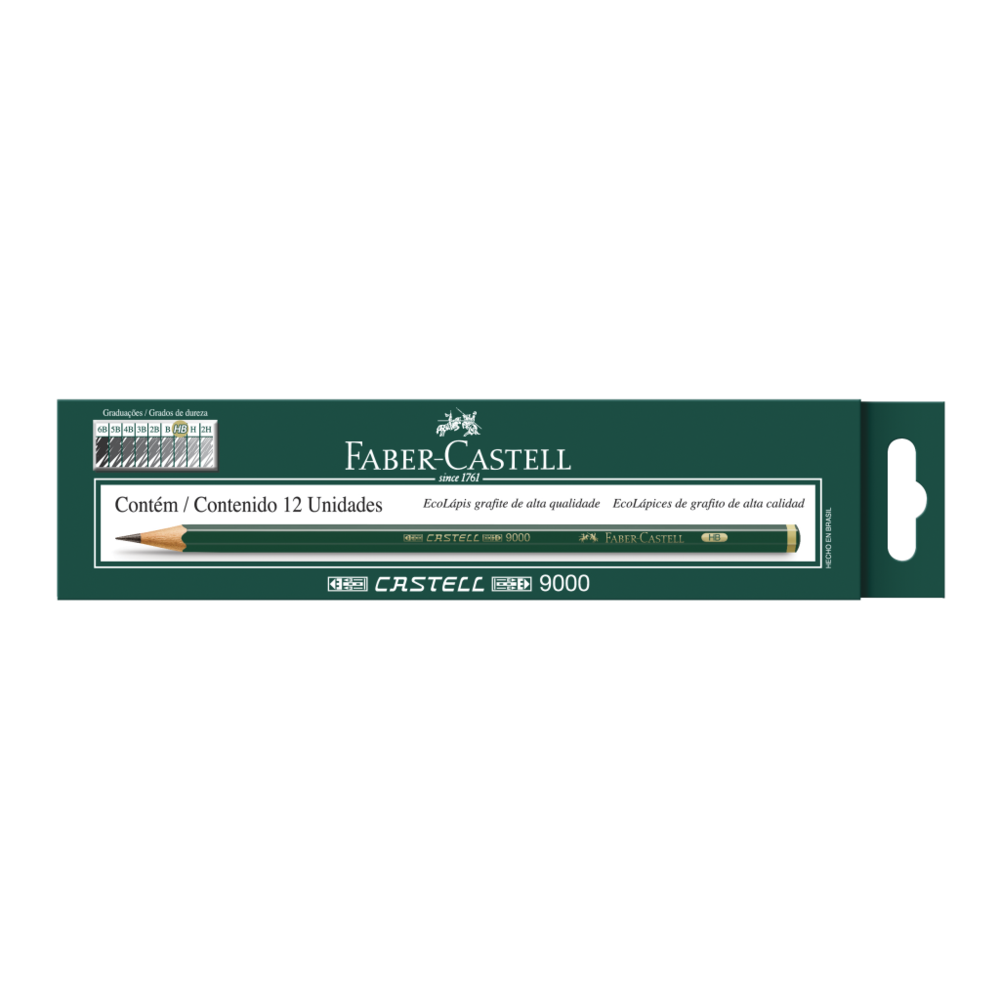 Ecolpis Grafite Faber-Castell 9000 HB Es c/ 12 Unid (6 Es/cada = 72 unid.) - 9000HB