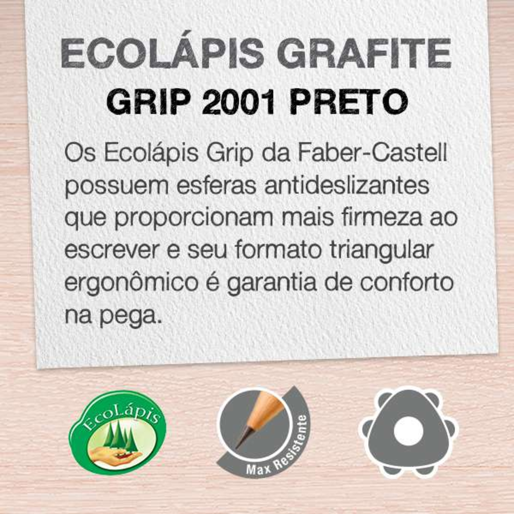 Ecolpis Grafite Faber-Castell Grip Preto (144 Unid/cada) - 2001BPRN/144