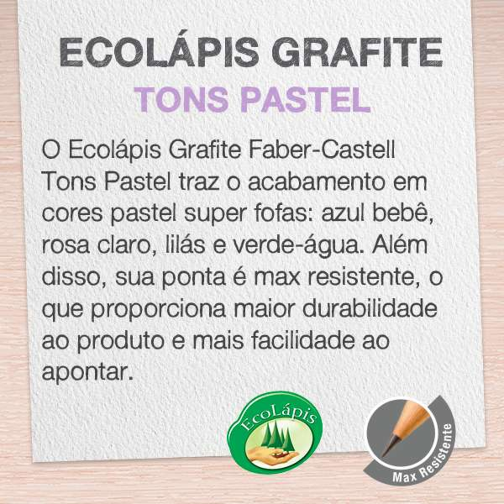 Ecolpis Grafite Faber-Castell Tons Pastel (72 Unid/cada) - 1205PASTEL/72