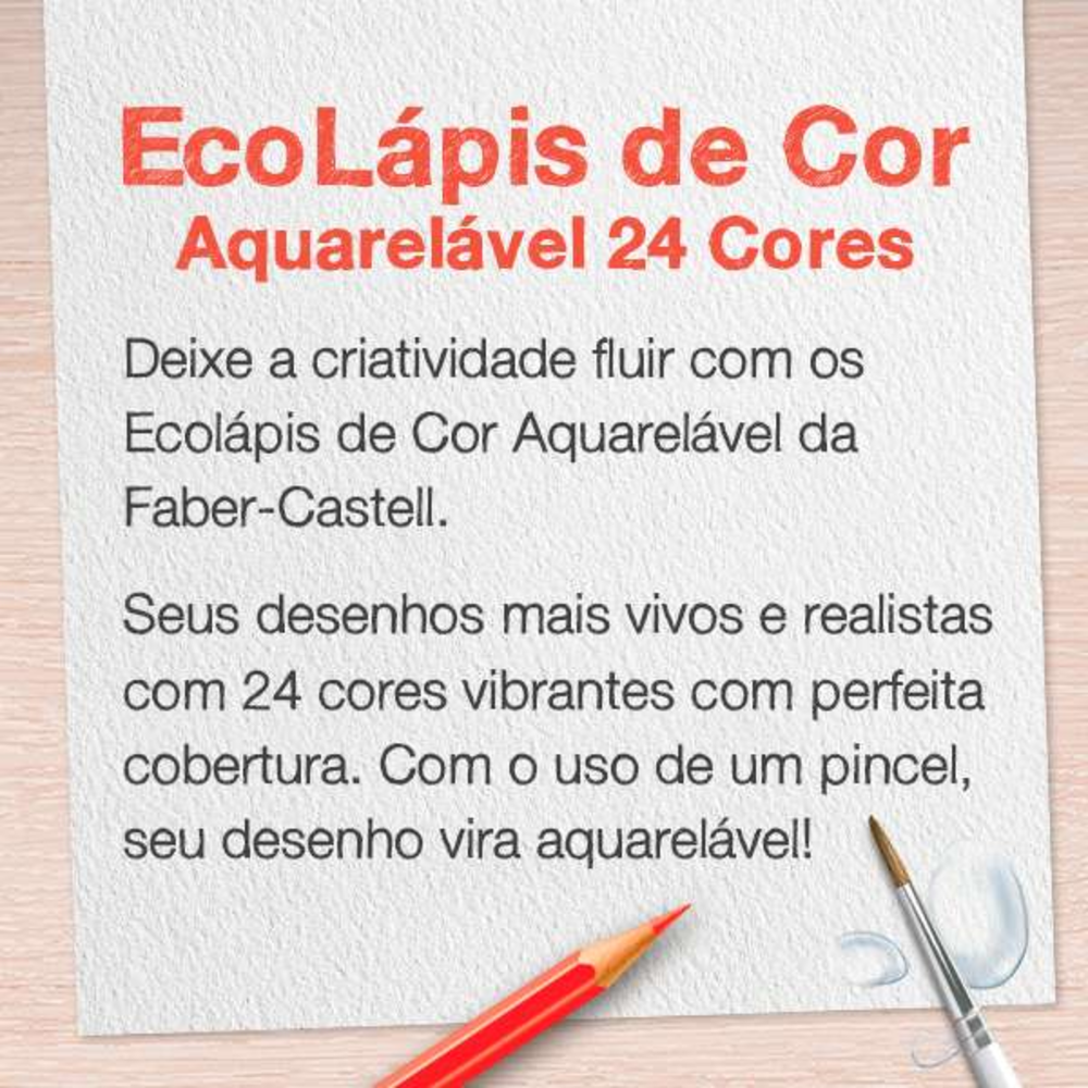 Ecolpis de Cor Faber-Castell Aquarelvel 24 Cores (6 Es/cada) - 120224G