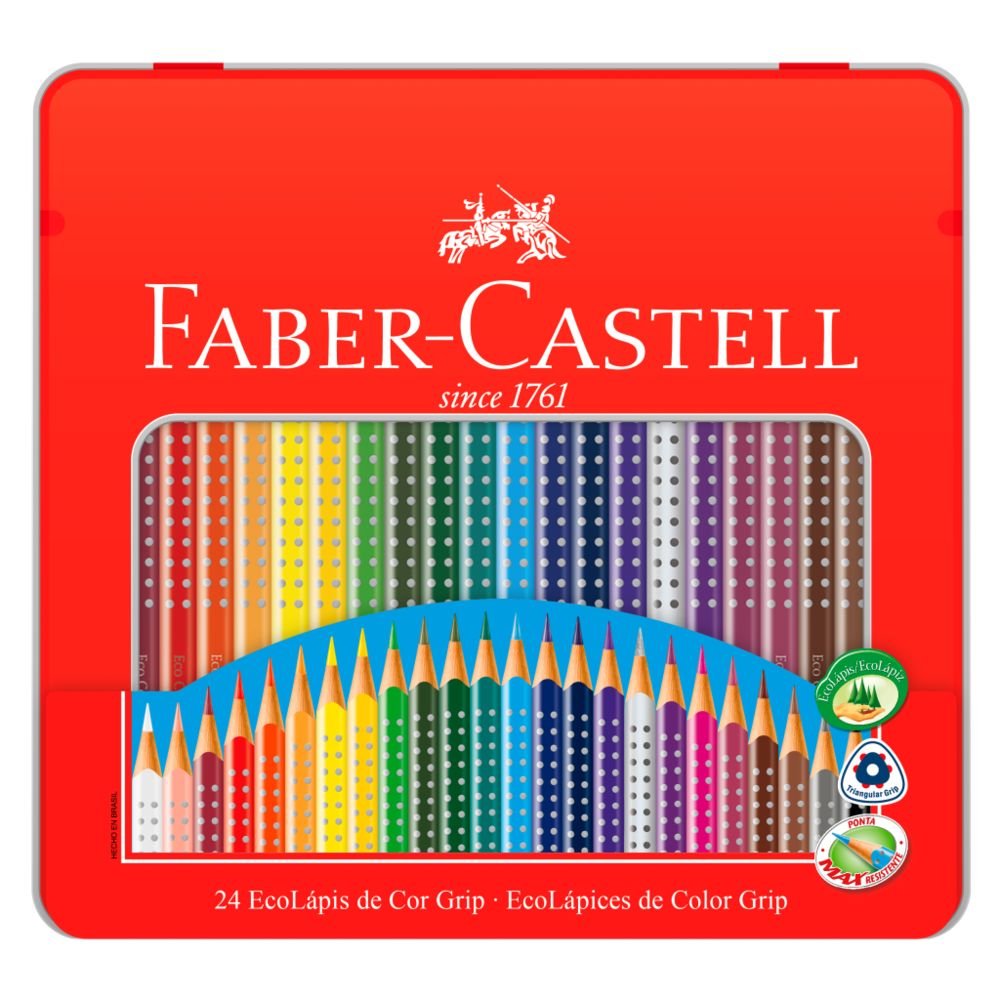 Ecolpis de Cor Faber-Castell Grip 24 Cores (6 Es/cada) - 121024LTN