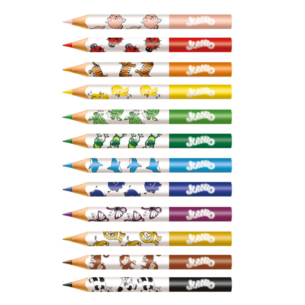 Ecol�pis de Cor Faber-Castell Jumbo 12 Cores + 1 Apontador com Dep�sito (6 Es/cada) - 12.3012AP