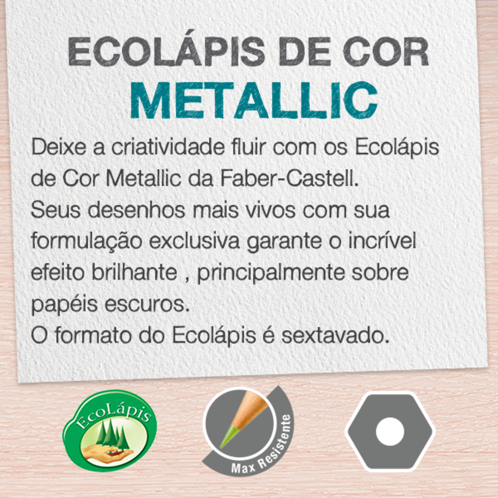 Ecolpis de Cor Faber-Castell Metallic 10 Cores (12 Es/cada) - 120410G