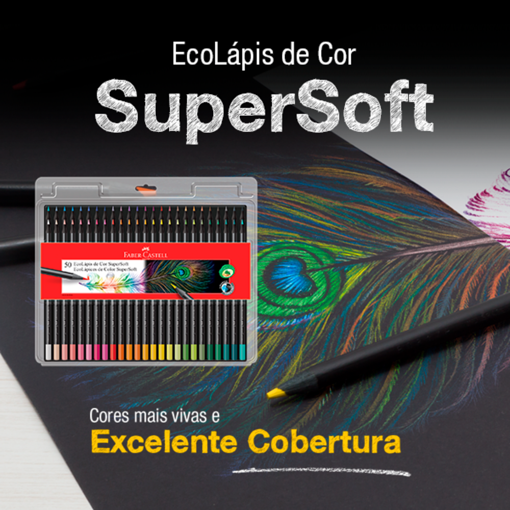 Ecolpis de Cor Faber-Castell SuperSoft 50 Cores (3 Es/cada) - 120750SOFT