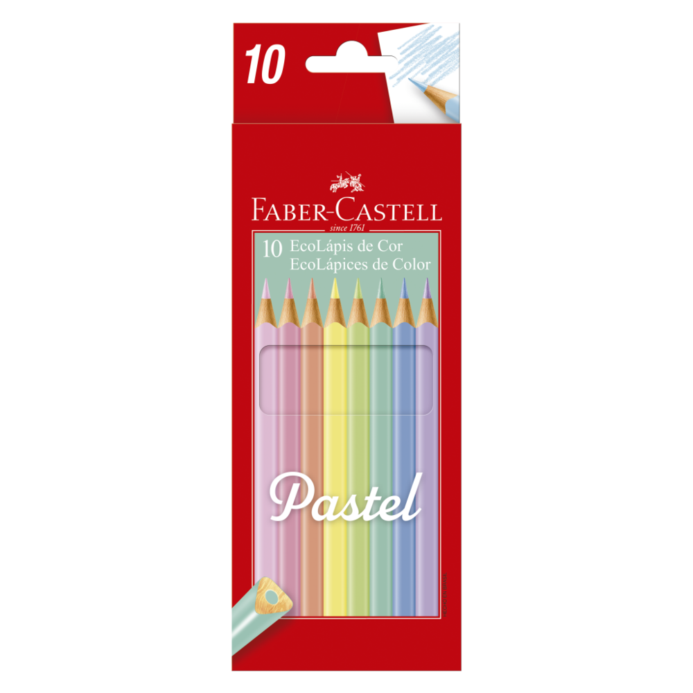 Ecolpis de Cor Faber-Castell Tons Pastel 10 Cores (12 Es/cada) - 120510P