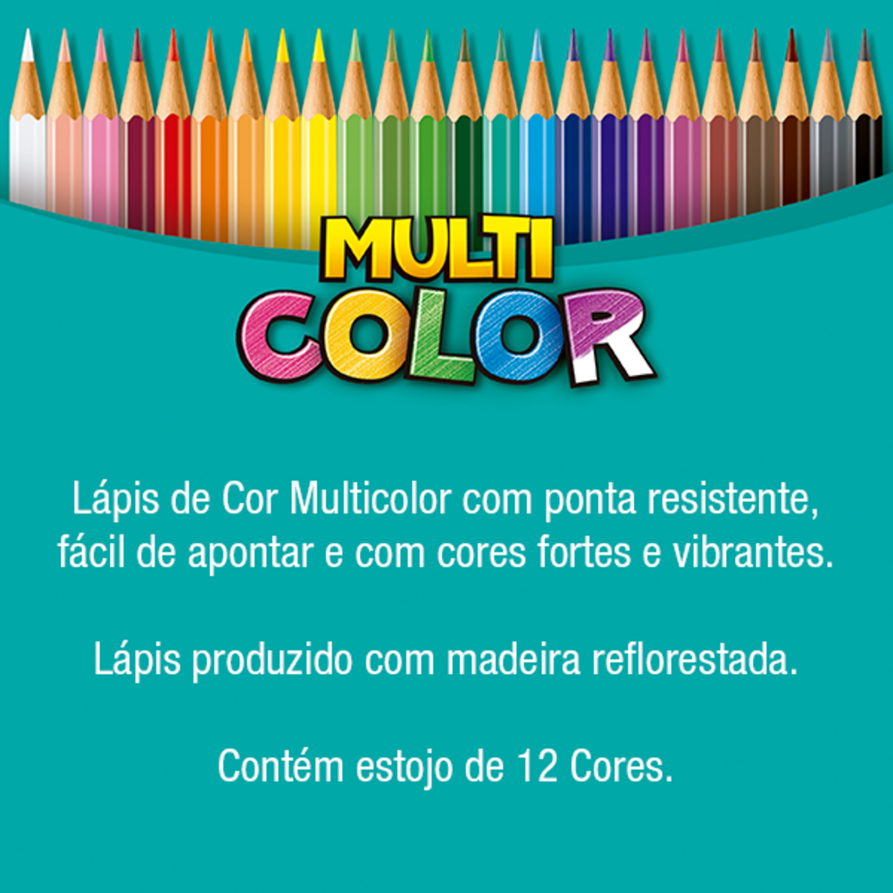 Ecolpis de Cor Multicolor Super 12 Cores (12 Es/cada) - 11.1200N