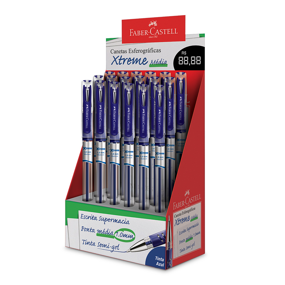 Caneta Esferogrfica Xtreme 1.0 Azul (Display c/ 18 unids.) - XT10/AZ.N