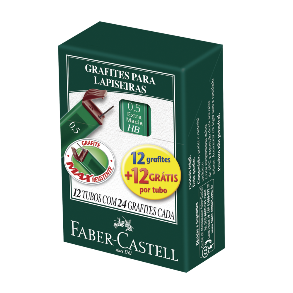 Grafite Tcnico Faber-Castell Polymer 0.5mm HB (12 Unid/cada) - TMG05HB