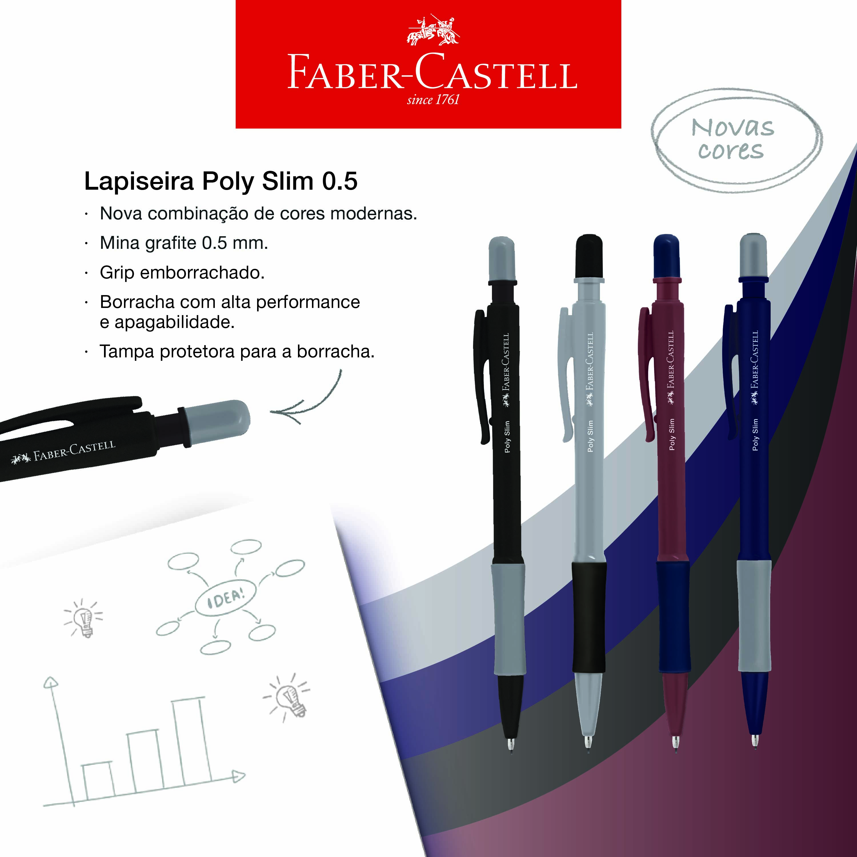 Lapiseira Poly Slim Office 0.5 Mix (24 cartelas c/ 2 unids.) - SM/05SLIMOFM