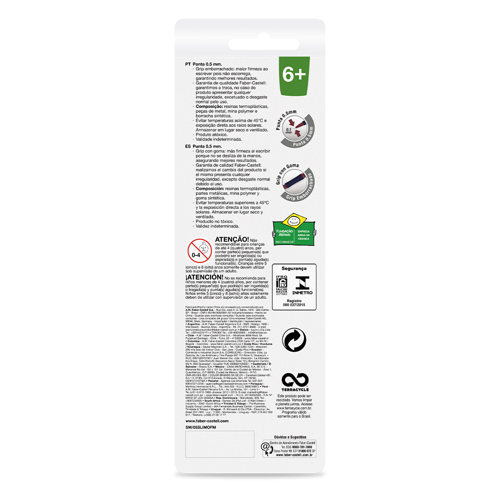 Lapiseira Poly Slim Office 0.5 Mix (24 cartelas c/ 2 unids.) - SM/05SLIMOFM
