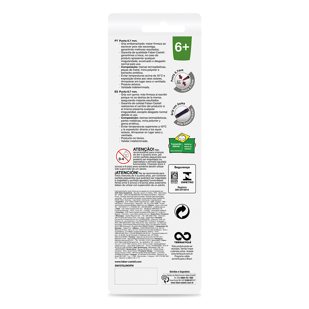 Lapiseira Poly Slim Office 0.7 Mix (24 cartelas c/ 2 unids.) - SM/07SLIMOFM