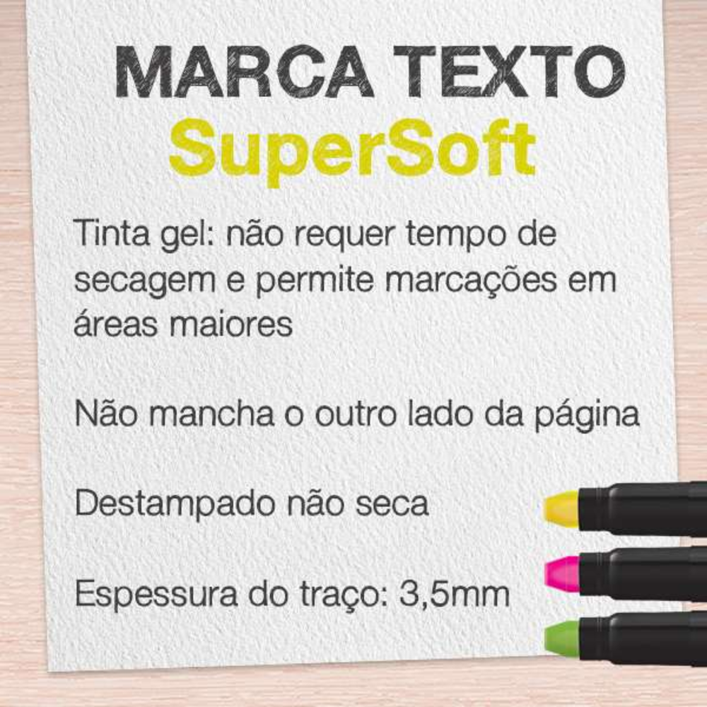 Marca Texto Faber-Castell SuperSoft Gel Cores Sortidas (15 Unid/cada) - DI/1557