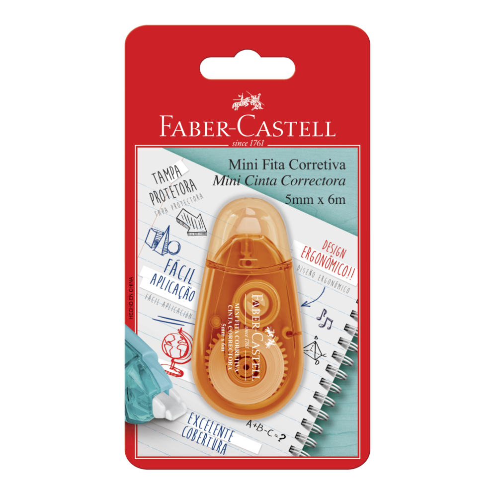 Mini Fita Corretiva Faber-Castell 5mm X 6M Ctl c/ 1 Unid (12 Ctl/cada) - SM/FC6M