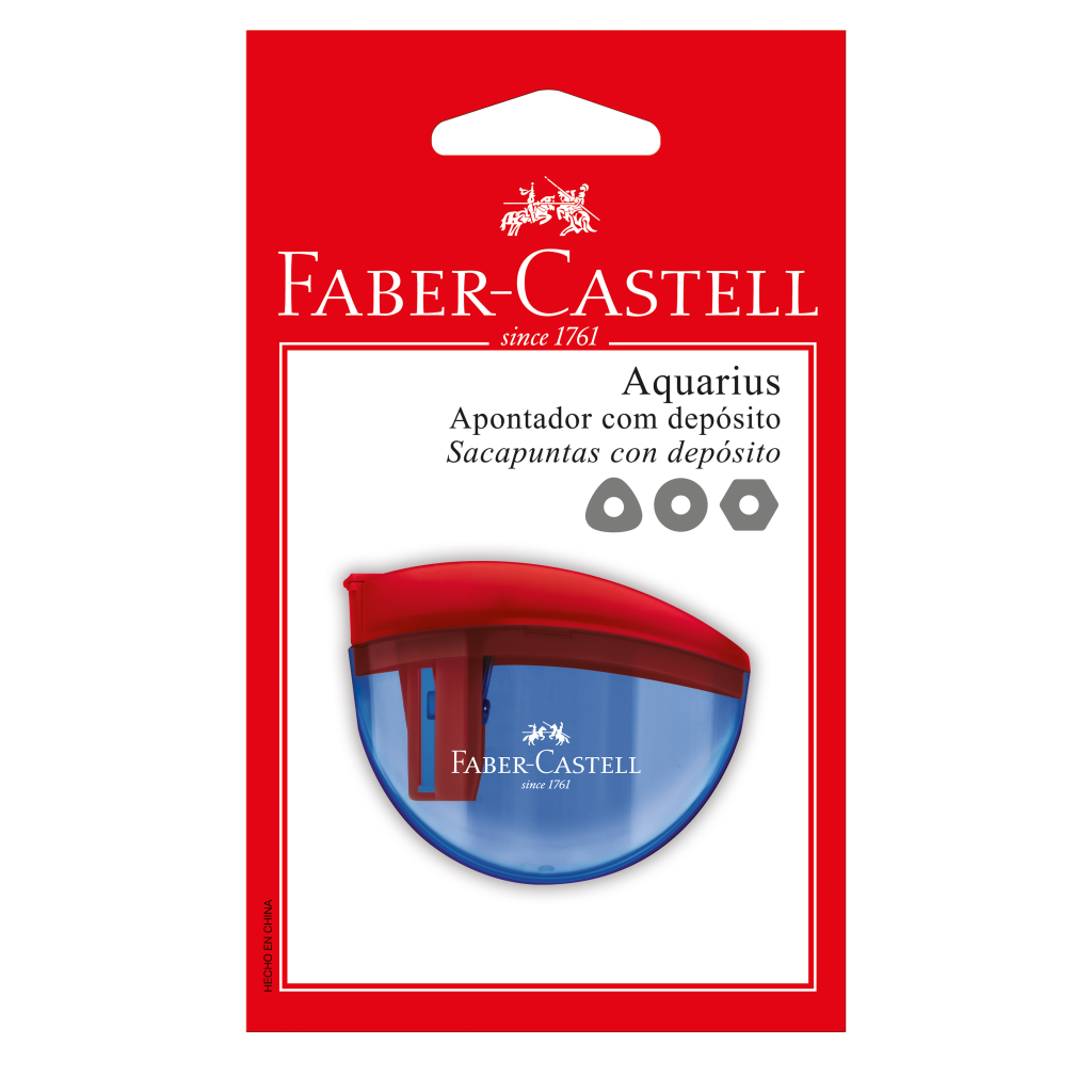Apontador com Depósito Faber-Castell Aquarius Ctl c/ 1 Unid (12 Ctl/cada) - SM/AQUARIUS