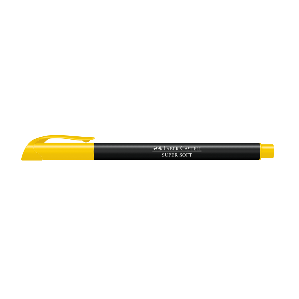 Canetinha Hidrográfica Faber-Castell Supersoft BrushPen Amarelo (12 Unid/cada) - HSOFT/AM