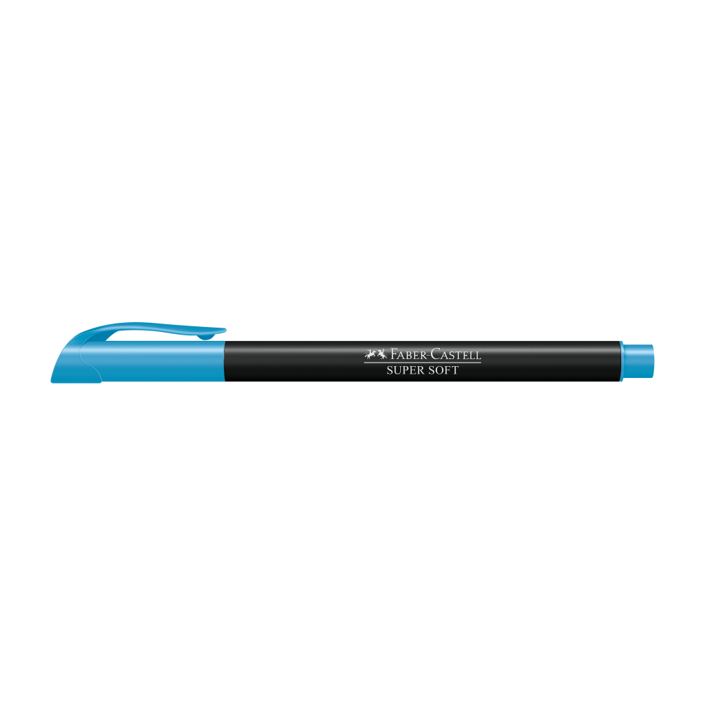 Canetinha Hidrográfica Faber-Castell Supersoft BrushPen Azul (12 Unid/cada) - HSOFT/AZ