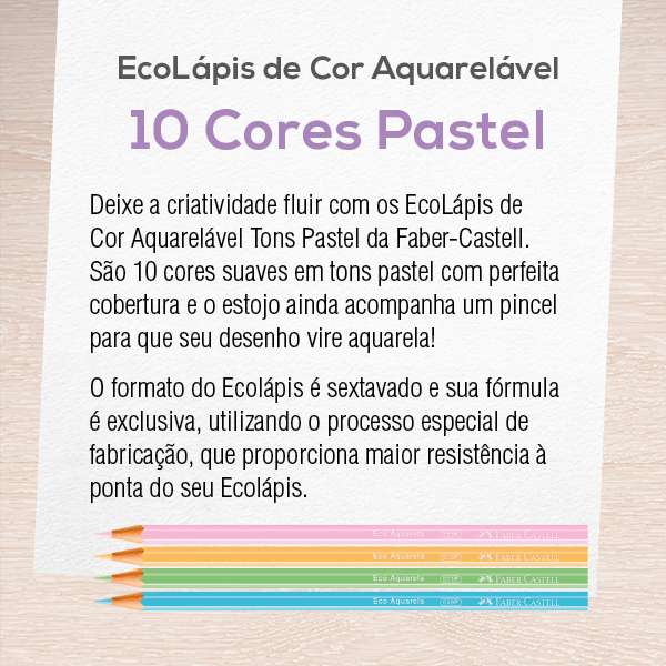 EcoLpis de Cor Aquarelvel - 10 Cores Pastel  (12 Estojos/cada) - 120210P.