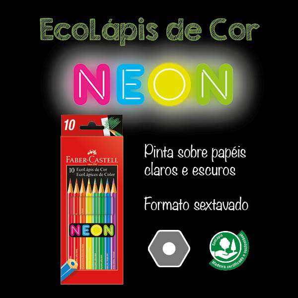 EcoLpis de Cor Regular 10 Cores Neon (12 Estojos/cada) - 120410N