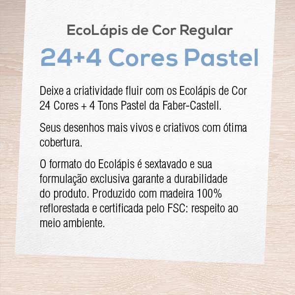 EcoLpis de Cor Regular - 24+4 Cores Pastel (6 Estojos/cada) - 120124+4P