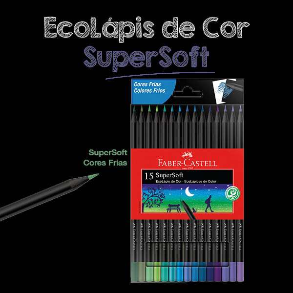 EcoLápis de Cor SuperSoft - 15 Cores Frias  (12 Estojos/cada) - 120715SOFTCF