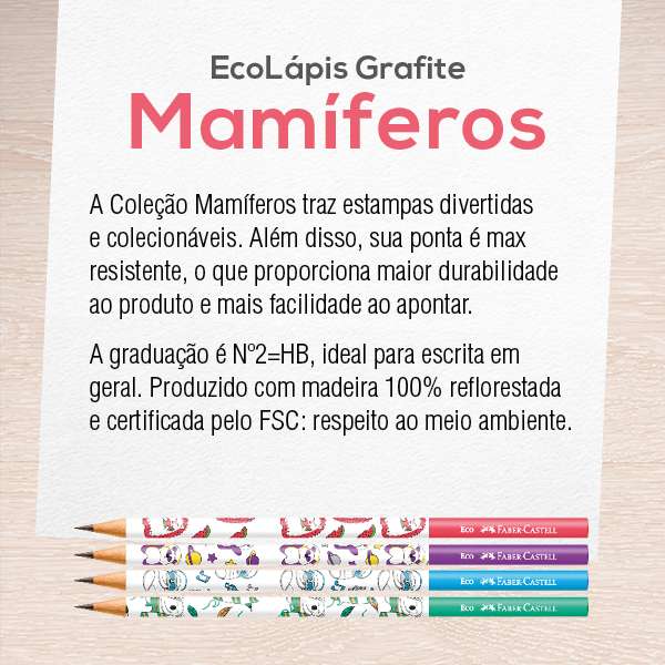 EcoLápis Grafite Mamíferos Mix (72 Unid/caixa) - 935MAM