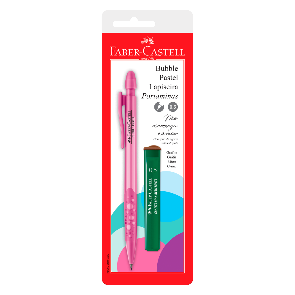 Lapiseira Faber-Castell Bubble 0.5mm Rosa Ctl c/ 1 Unid (24 Ctl/cada) - SM/05BBRS