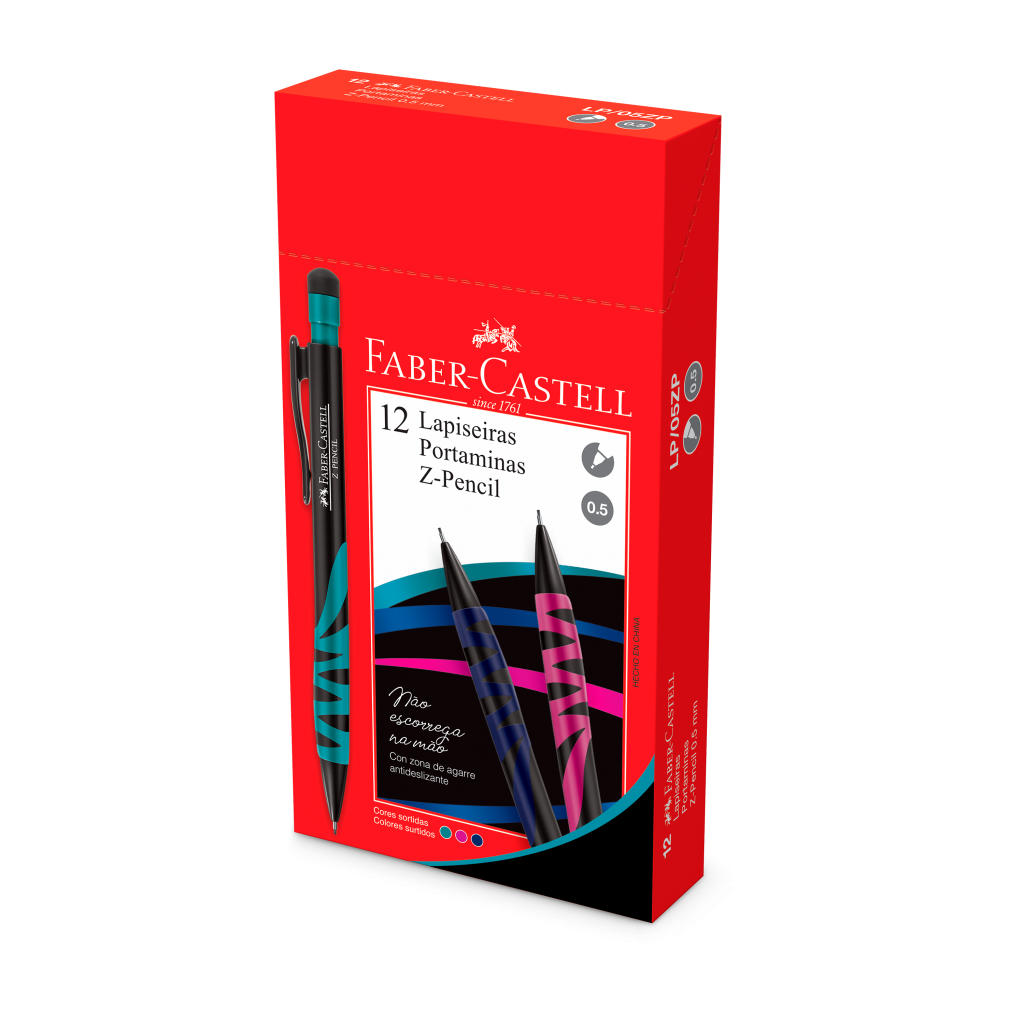 Lapiseira Faber-Castell ZPencil 0.5mm Mix (12 Unid/cada) - LP/05ZP