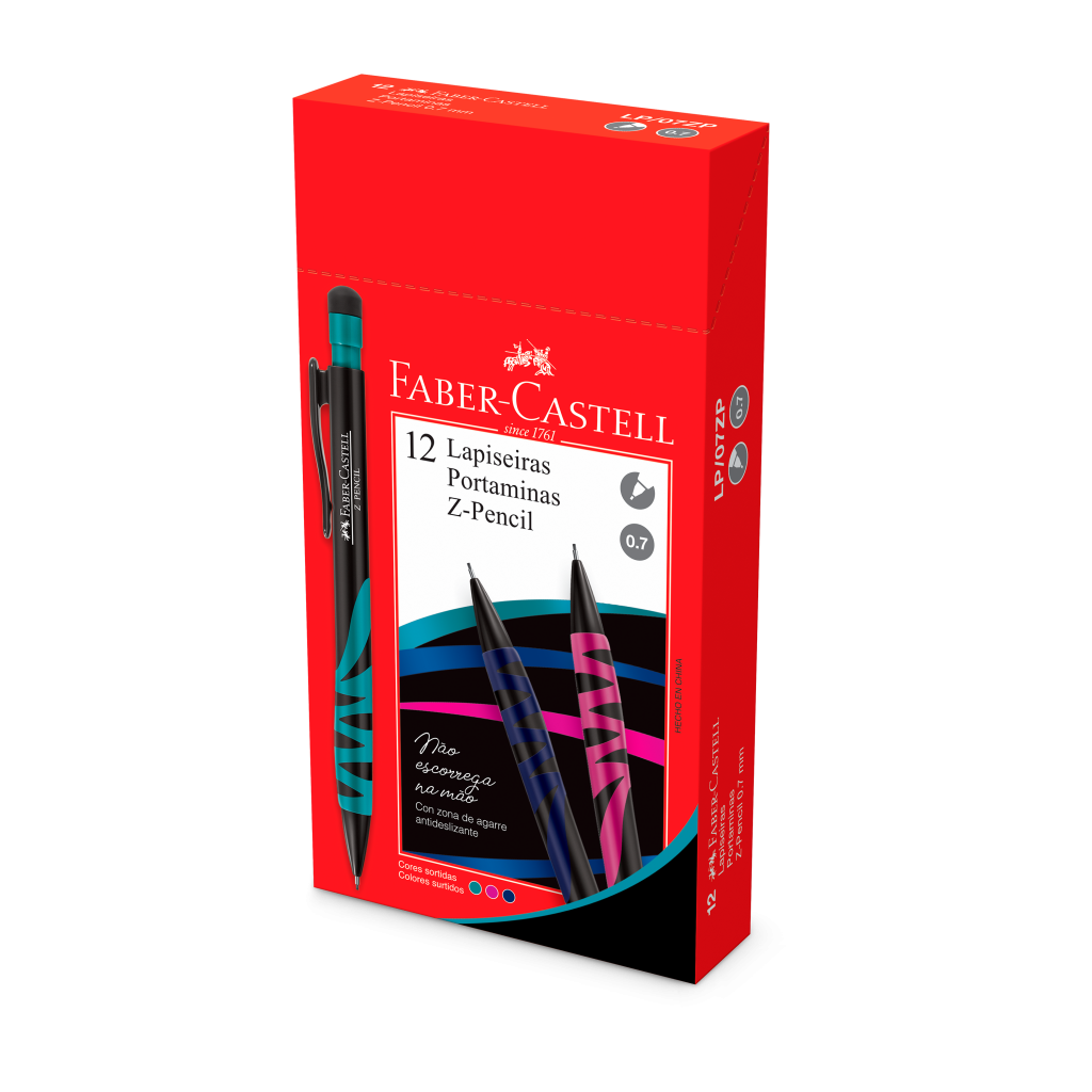 Lapiseira Faber-Castell ZPencil 0.7mm Mix (12 Unid/cada) - LP/07ZP
