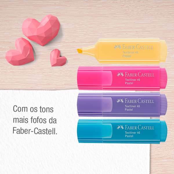 Marca Texto Faber-Castell Textliner Pastel 46 4 Cores (6 Es/cada) - MT/15464
