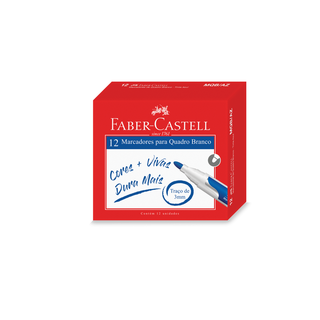 Marcador de Quadro Branco Faber-Castell Azul (12 Unid/cada) - MQB/AZ