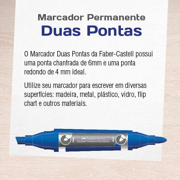 Marcador Permanente Duas Pontas Azul (12 Unid/cada) - MP2P/AZ