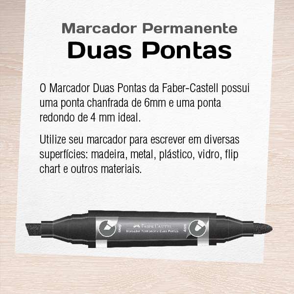 Marcador Permanente Duas Pontas Preto (12 Unid/cada) - MP2P/PR