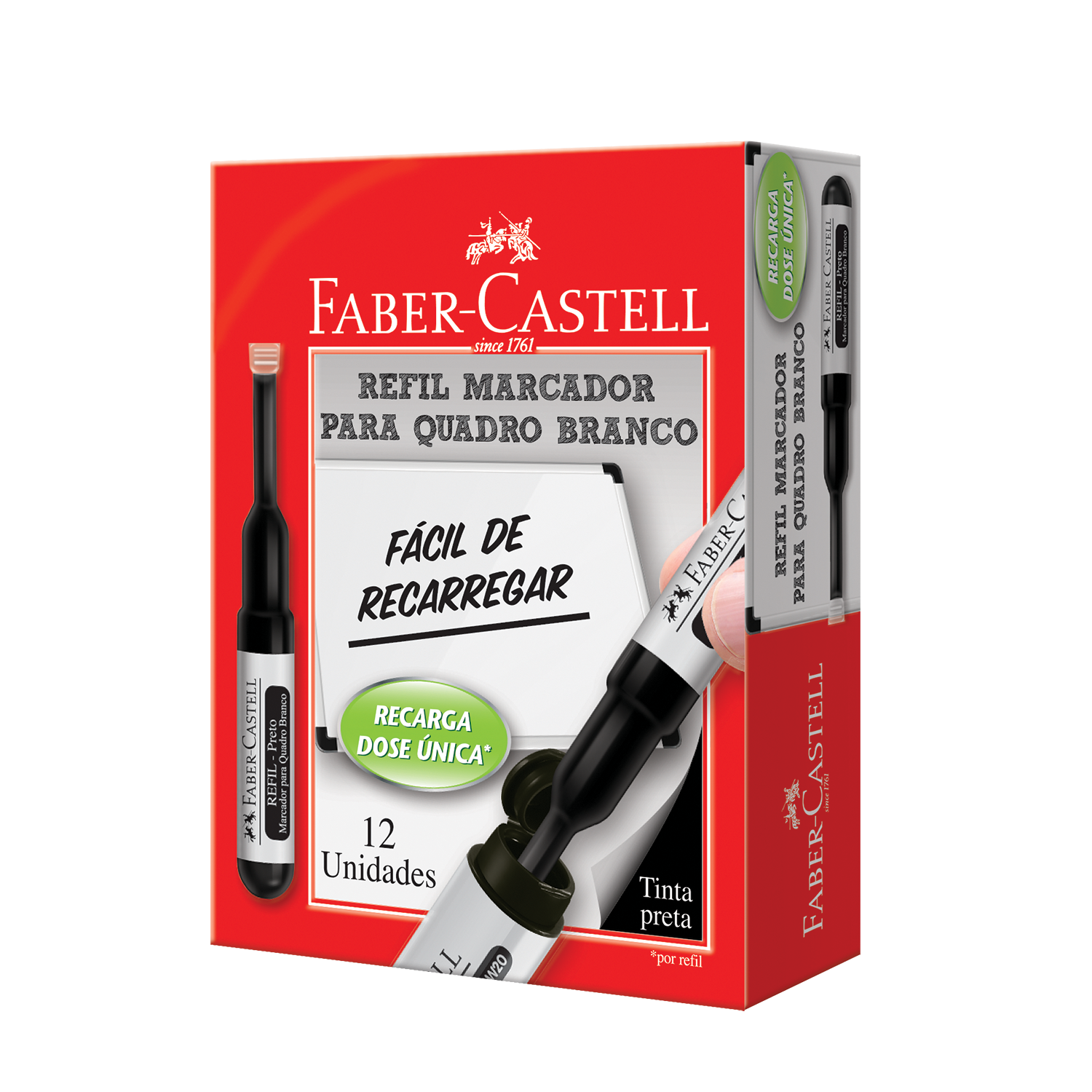 Marcador Quadro Branco Faber-Castell Preto (12 Unid/cada) - OFR/522RFPR